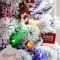9ft. Pre-Lit Flocked Pine Pencil Artificial Christmas Tree, Multicolor LED Lights